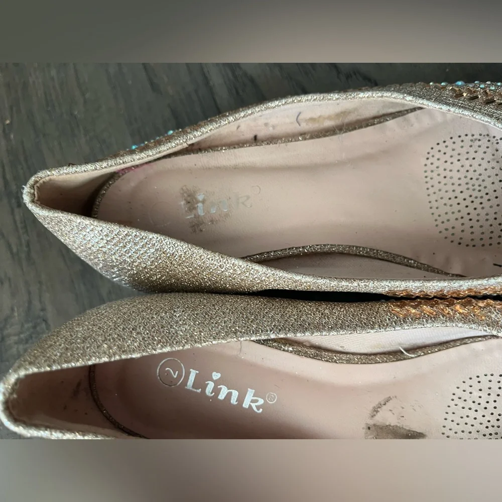 Girls’ Sparkle Gold Slip-On with Rhinestones